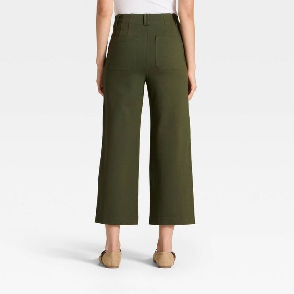 A New Day - Women's High-Rise Cropped Pants - A New Day Olive  Olive - Picture 2 of 3